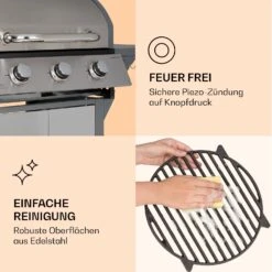 Lucifer 3 Gasgrill 3 X 3,6 KW Brenner 60x45cm Grill Edelstahl Mobil -Outdoor Grills Store 10040280 de 0007 logo