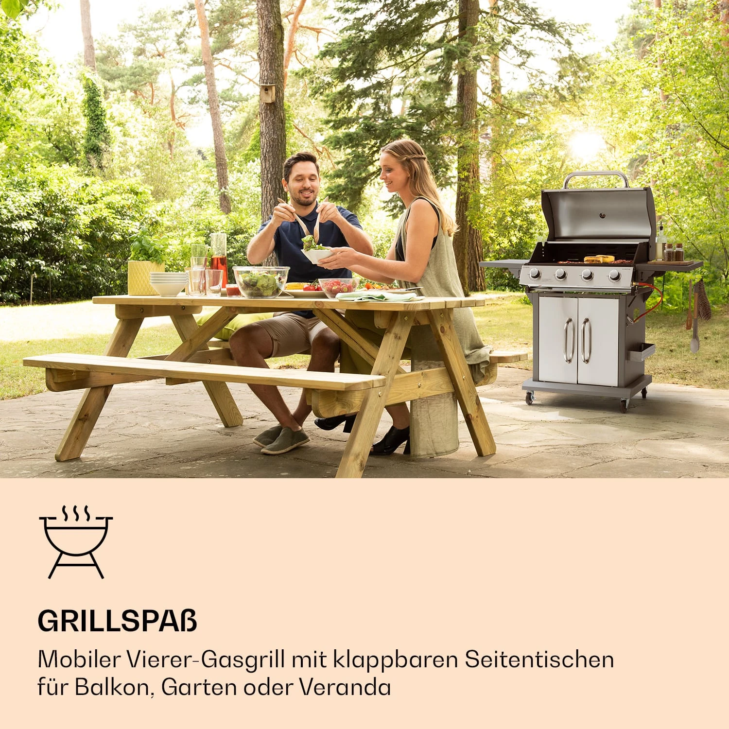 Lucifer 4 Gasgrill 4 X 3,6 KW Brenner 69x45cm Grill Edelstahl Mobil 2 Lucifer 4 Gasgrill 4 X 3,6 KW Brenner 69x45cm Grill Edelstahl Mobil – Bild 2