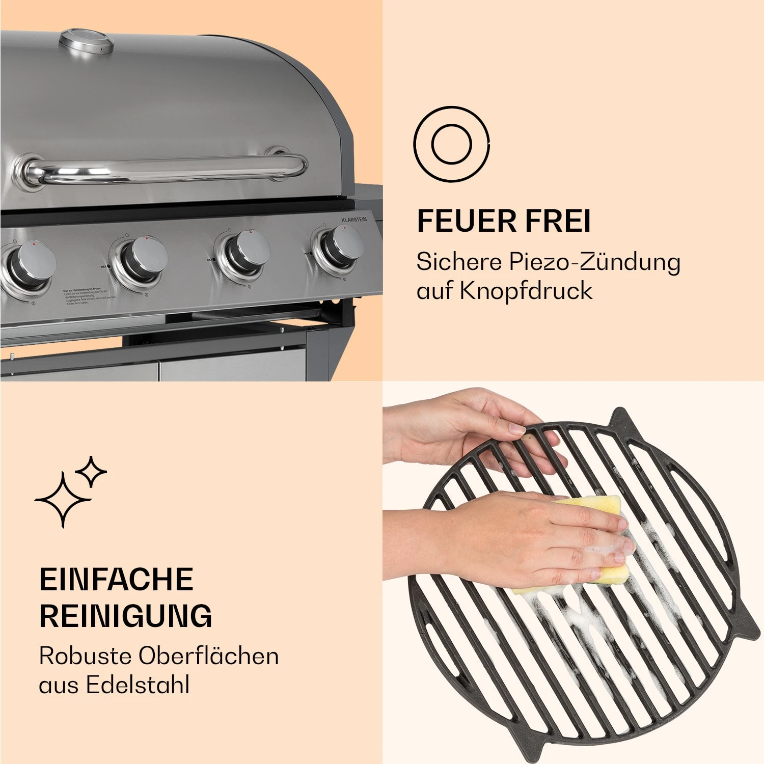 Lucifer 4 Gasgrill 4 X 3,6 KW Brenner 69x45cm Grill Edelstahl Mobil 7 Lucifer 4 Gasgrill 4 X 3,6 KW Brenner 69x45cm Grill Edelstahl Mobil – Bild 7