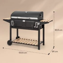 Aberdeen Double Holzkohlegrill Smoker Thermometer 2 Seitentische Mobil -Outdoor Grills Store 10040293 yy 0011 dimensions