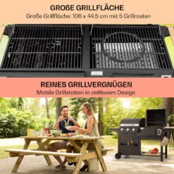 Aberdeen Kombi-Grill Gas Kohle Smoker Thermometer 2 Seitentische Mobil 12 Aberdeen Kombi-Grill Gas Kohle Smoker Thermometer 2 Seitentische Mobil -Outdoor Grills Store 10040294 de 0004 usp