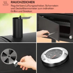 Aberdeen Kombi-Grill Gas Kohle Smoker Thermometer 2 Seitentische Mobil 13 Aberdeen Kombi-Grill Gas Kohle Smoker Thermometer 2 Seitentische Mobil -Outdoor Grills Store 10040294 de 0005 usp