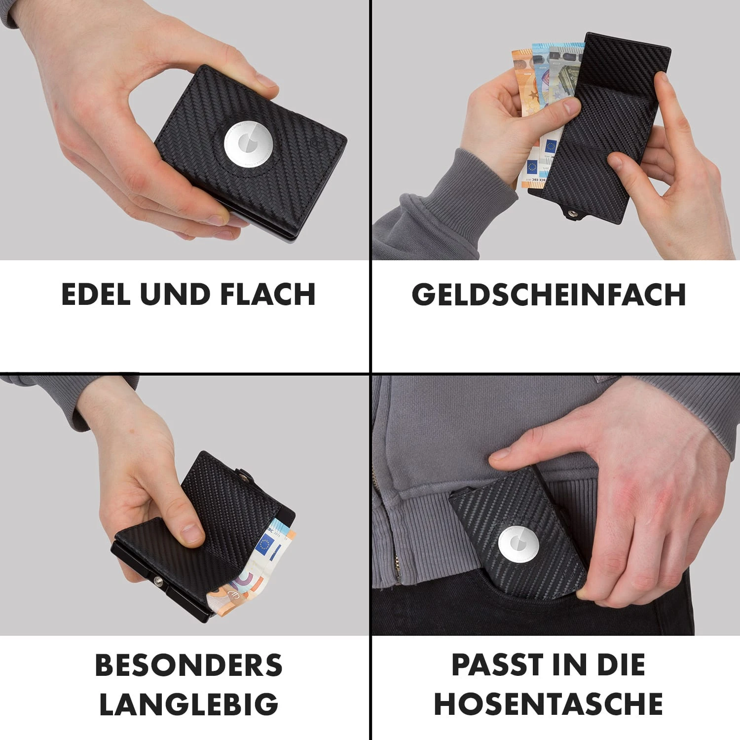 ZNAP Airtag Wallet 12 Karten Münzfach 9x1,8x6 Cm (BxHxT) RFID-Schutz 5 ZNAP Airtag Wallet 12 Karten Münzfach 9x1,8x6 Cm (BxHxT) RFID-Schutz – Bild 5