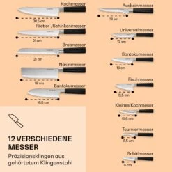 Kitano XL 13tlg. Messer-Set Mit Block 12 Messer Stahl Edler Holzblock -Outdoor Grills Store 10040323 de 0003 logo