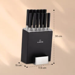 Kitano XL 13tlg. Messer-Set Mit Block 12 Messer Stahl Edler Holzblock -Outdoor Grills Store 10040323 yy 0007 dimensions