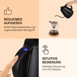 Garcon Wasserkocher 1L 2000W Warmhaltefunktion Schwanenhals Edelstahl -Outdoor Grills Store 10040347 de 0005 logo