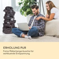 Stonehenge XL Solarbrunnen LED-Beleuchtung Polyresin Li-Ionen-Akku -Outdoor Grills Store 10040348 de 0006 logo