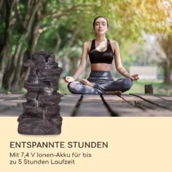 Stonehenge XL Solarbrunnen LED-Beleuchtung Polyresin Li-Ionen-Akku -Outdoor Grills Store 10040348 de 0007 logo