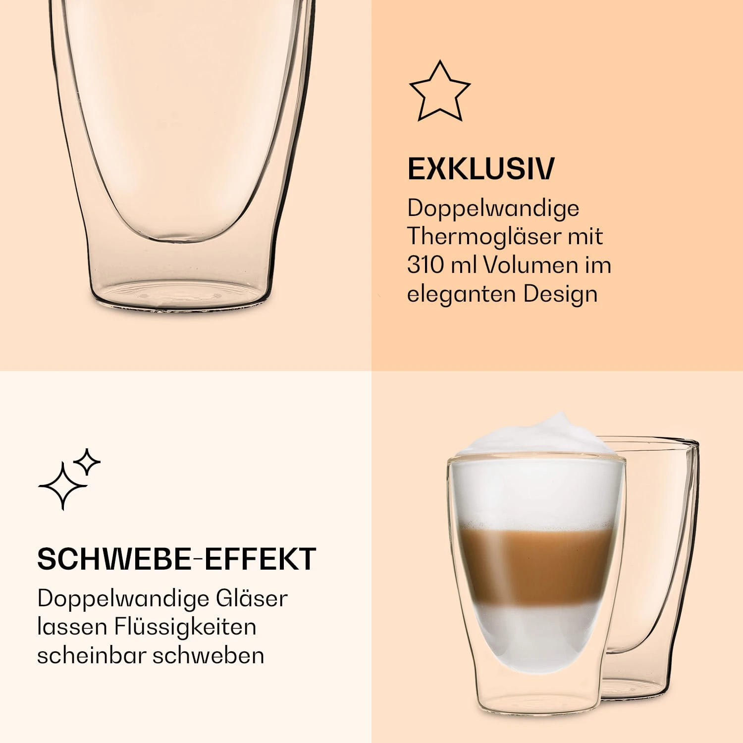 DUOS Doppelwandiges Glas | Thermoglas | 310 Ml | Trinkglas | Espressoglas, Teeglas, Shotglas | Für Heiße Und Kalte Getränke | Borosilikatglas| Hitze- Und Kältebeständig | Handgemacht | Spülmaschinenfest | Schwebe-Effekt 6 DUOS Doppelwandiges Glas | Thermoglas | 310 Ml | Trinkglas | Espressoglas, Teeglas, Shotglas | Für Heiße Und Kalte Getränke | Borosilikatglas| Hitze- Und Kältebeständig | Handgemacht | Spülmaschinenfest | Schwebe-Effekt – Bild 6