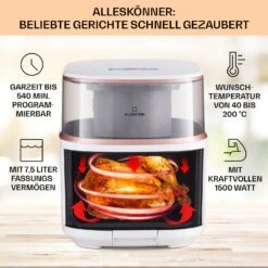 Air Bloom Heißluftfritteuse Dampffunktion 1500W 7,5 Liter 16 Programme 9 Air Bloom Heißluftfritteuse Dampffunktion 1500W 7,5 Liter 16 Programme -Outdoor Grills Store 10040496 de 0003 usp