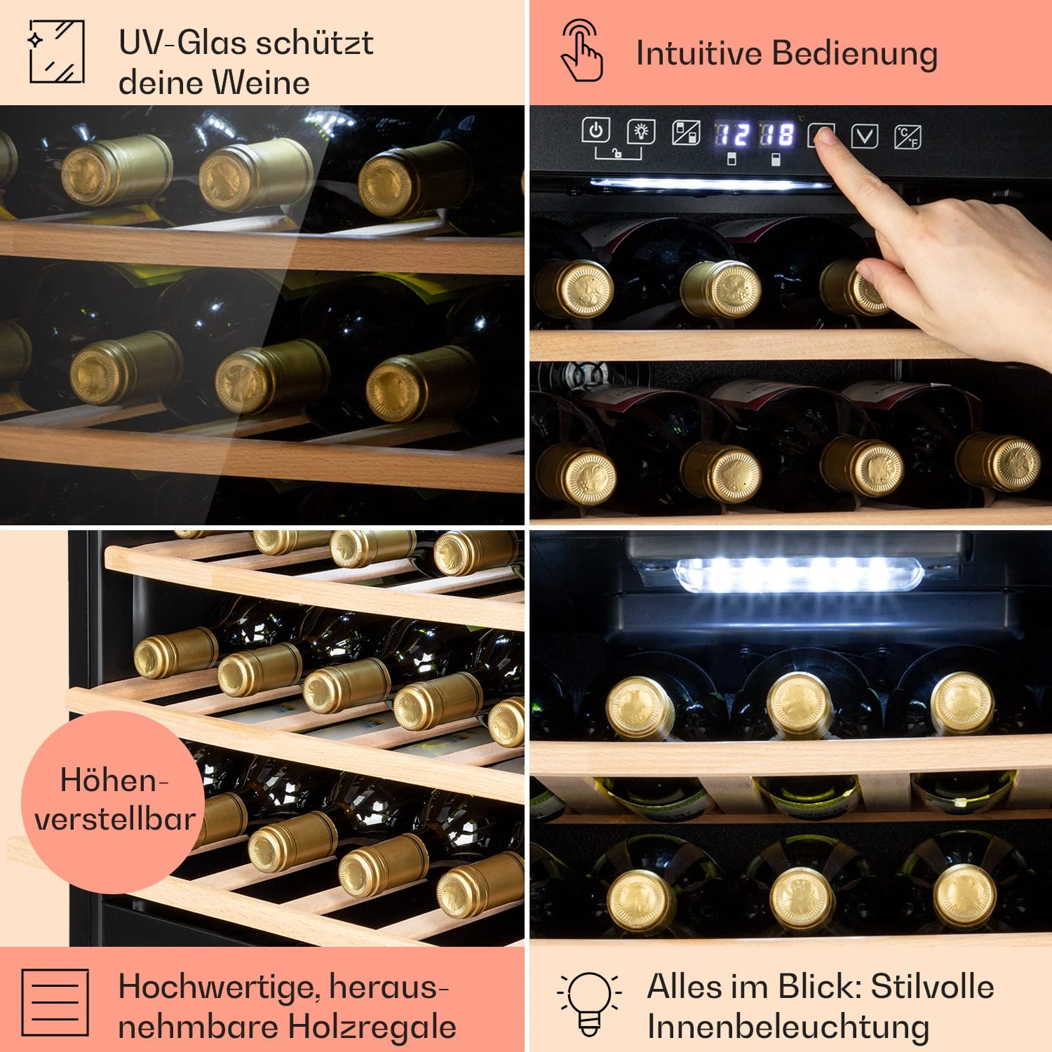 Barossa 29 Duo Weinkühlschrank 29 Fl 80 Ltr 2 Zonen Drucktasten 5 Barossa 29 Duo Weinkühlschrank 29 Fl 80 Ltr 2 Zonen Drucktasten – Bild 5