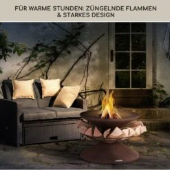 Aguilera Feuerschale Mit Grill Ø 65 Cm Holzlager Stahl -Outdoor Grills Store 10041127 de 0006 usp