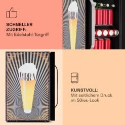 Beersafe 70 Birra Edition Kühlschrank 70 Liter 3 Böden Glas Edelstahl -Outdoor Grills Store 10041178 de 0004 usp