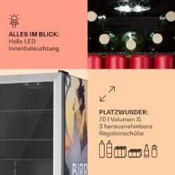 Beersafe 70 Birra Milano Edition Kühlschrank 70 Liter 3 Böden Panoramaglastür Edelstahl -Outdoor Grills Store 10041179 de 0005 usp