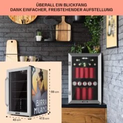 Beersafe 70 Birra Milano Edition Kühlschrank 70 Liter 3 Böden Panoramaglastür Edelstahl -Outdoor Grills Store 10041179 de 0007 usp