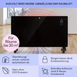 Bansin Crystal Smart Konvektions-Heizgerät 1500W 5 - 50 °C App-Steuerung -Outdoor Grills Store 10041209 de 0004 usp