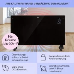 Bansin Crystal Smart Konvektions-Heizgerät 2500W 5 - 50 °C App-Steuerung -Outdoor Grills Store 10041211 de 0004 usp