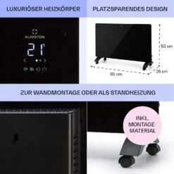 Bansin Crystal Smart Konvektions-Heizgerät 2500W 5 - 50 °C App-Steuerung -Outdoor Grills Store 10041211 de 0006 usp