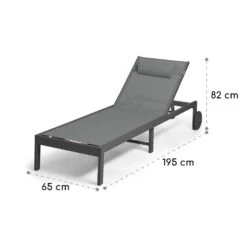 Lucca Lounger Liegestuhl Polyester Aluminium 4-Stufen -Outdoor Grills Store 10041235 yy 0011 dimensions