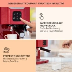 BellaVita Kaffeemaschine 3-in-1 1450 W 20 Bar Milchschäumer 9 BellaVita Kaffeemaschine 3-in-1 1450 W 20 Bar Milchschäumer -Outdoor Grills Store 10041240 de 0003 usp