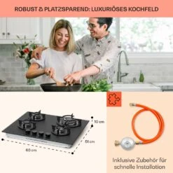 Firetale Gaskochfeld 4-flammig 60 Cm Aluminium-Brenner Inkl. Schlauch Und Druckminderer -Outdoor Grills Store 10041299 de 0006 usp