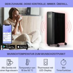 Sanford Smart Ölradiator 2500 W Leistung Wochentimer LED-Display Touch-Panel Klarstein-App 8 Sanford Smart Ölradiator 2500 W Leistung Wochentimer LED-Display Touch-Panel Klarstein-App -Outdoor Grills Store 10041358 de 0003 usp