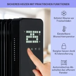 Sanford Smart Ölradiator 2500 W Leistung Wochentimer LED-Display Touch-Panel Klarstein-App 9 Sanford Smart Ölradiator 2500 W Leistung Wochentimer LED-Display Touch-Panel Klarstein-App -Outdoor Grills Store 10041358 de 0004 usp