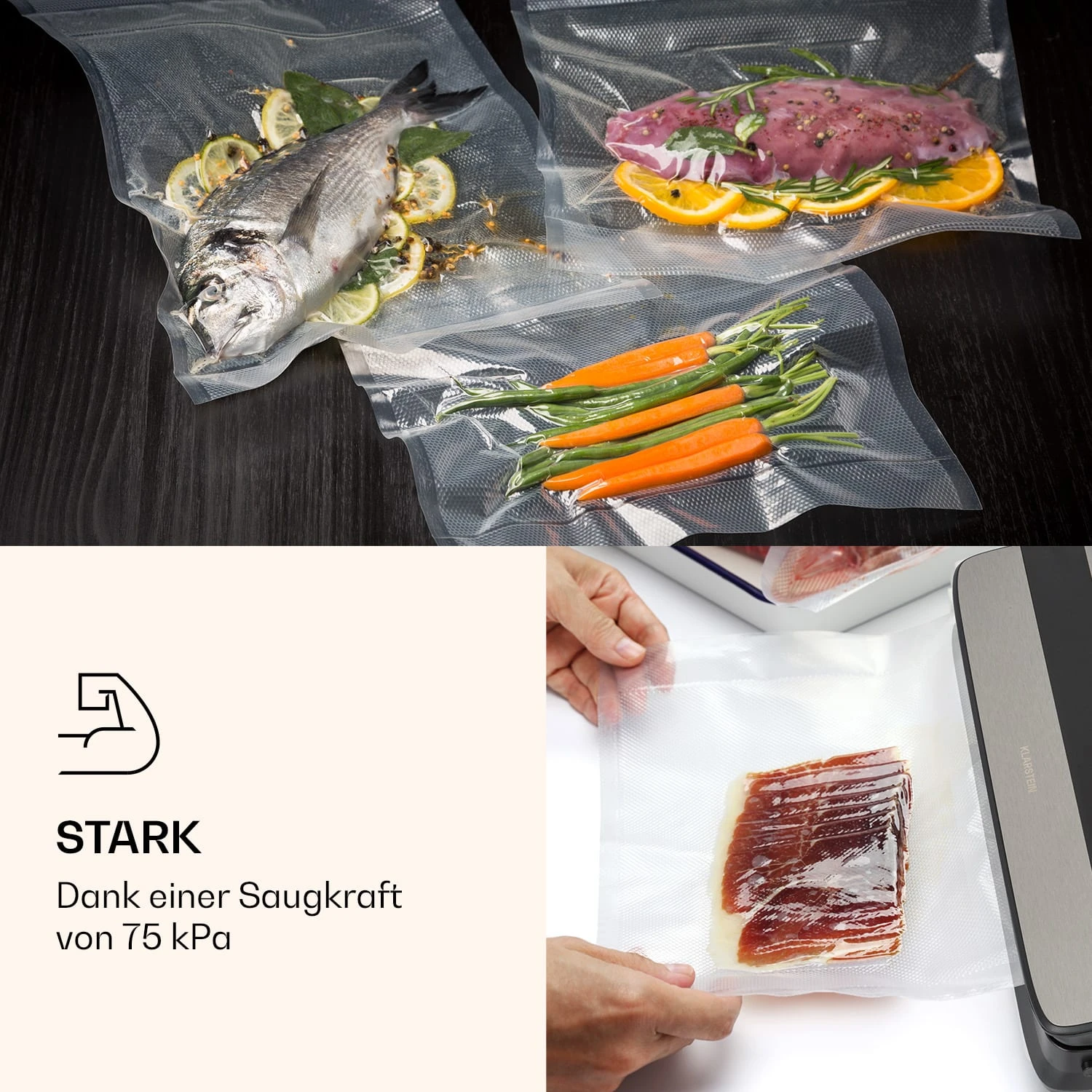 Forli Vakuumierer 75 KPa Inkl. Behälter Beutel Vakuumierschlauch 6 Forli Vakuumierer 75 KPa Inkl. Behälter Beutel Vakuumierschlauch – Bild 6