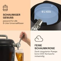 Passau Bierzapfanlage 6 L Universalfässer Druckluftpumpe 3 - 12 °C 65 W -Outdoor Grills Store 10041520 de 0003 logo