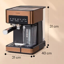 Arabica Comfort Espressomaschine 1350W 20 Bar 1,8l Touch-Bedienfeld 15 Arabica Comfort Espressomaschine 1350W 20 Bar 1,8l Touch-Bedienfeld -Outdoor Grills Store 10041524 yy 0011 dimensions