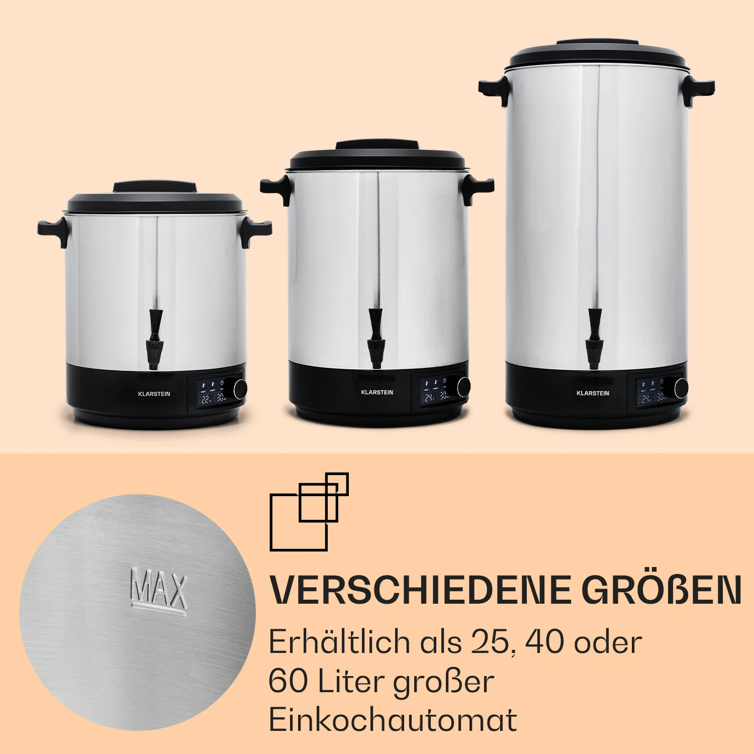 Abbey 25 Einkochautomat Getränkespender 25L 100°C 180min Edelstahl 7 Abbey 25 Einkochautomat Getränkespender 25L 100°C 180min Edelstahl – Bild 7