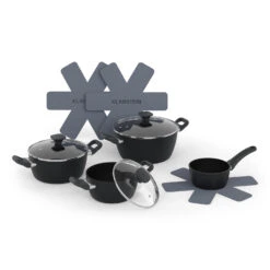 Noto Endurance Kochtopf-Set 4 Töpfe Geschmiedetes Aluminium Induktion PTFE-Antihaftbeschichtung