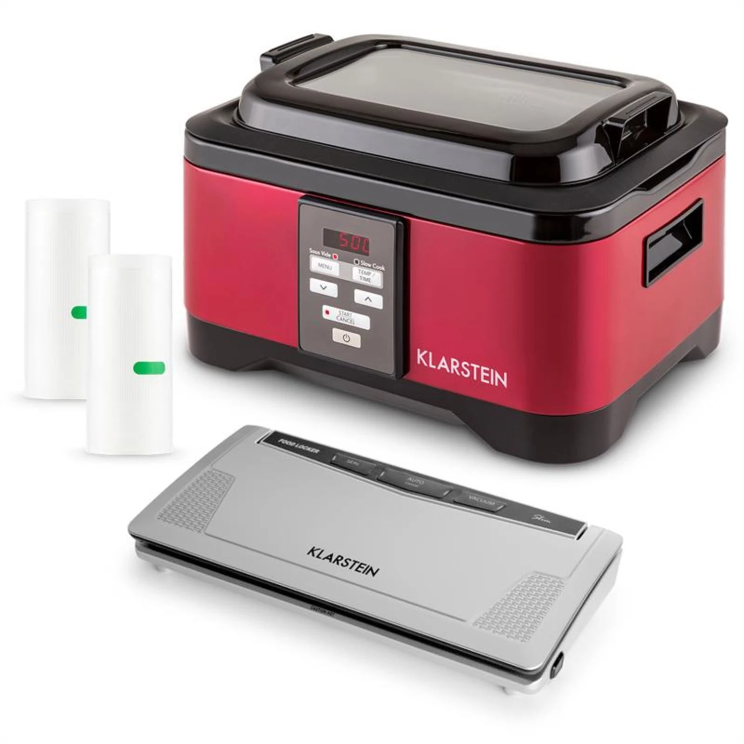 Tastemaker Sous Vide Garer Mit Foodlocker Slim Vakuumierer Und Vakuumierfolien-Rolle Komplett-Set 1 Tastemaker Sous Vide Garer Mit Foodlocker Slim Vakuumierer Und Vakuumierfolien-Rolle Komplett-Set