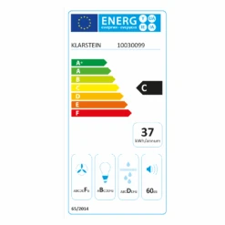 Lorea 60 Dunstabzugshaube Inklusive 2 X Aktivkohlefilter | Weiß 15 Lorea 60 Dunstabzugshaube Inklusive 2 X Aktivkohlefilter | Weiß -Outdoor Grills Store 60002199 energy label