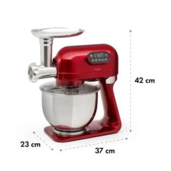 Curve Plus Küchenmaschinen-Set | 5l | 4-in-1 Fleischwolf | Rot -Outdoor Grills Store 60002329 yy 0012 logo Klarstein Curve Plus Kuechenmaschinen Set rot